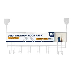 Giá Treo Quần Áo Kẹp Cửa 10 Móc, Over The Door Laminated Hook Rack with 10 Hooks - UNCLE BILLS